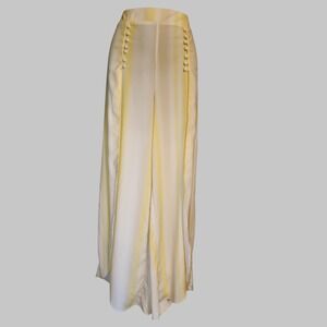 Cato Yellow White Women's Pants Split Front Harem Palazzo Wide Leg 18/20